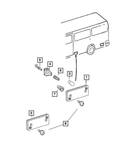 Genuine Mopar 2003-2006 Dodge Sprinter 2500 Rear Side Panel Reflector 5124605AA — 第 3/3 张图片