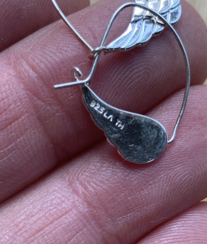 “Into the Wild” By footNOTES Brand Sterling Silver Angel Wing Earrings - Picture 4 of 4