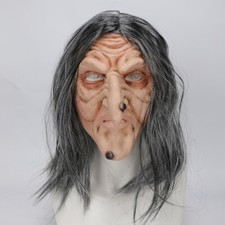 Horror witch mask old lady mask ball party dress up props