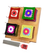 Olikraft Crochet Blocking Board with Pegs 50 Pins - Granny Square Blocking Board