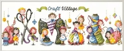 A Craft Inspired Cross Stitch Kit 11 Stück AIDA + COTTON LARGE SIZE 78x24cm