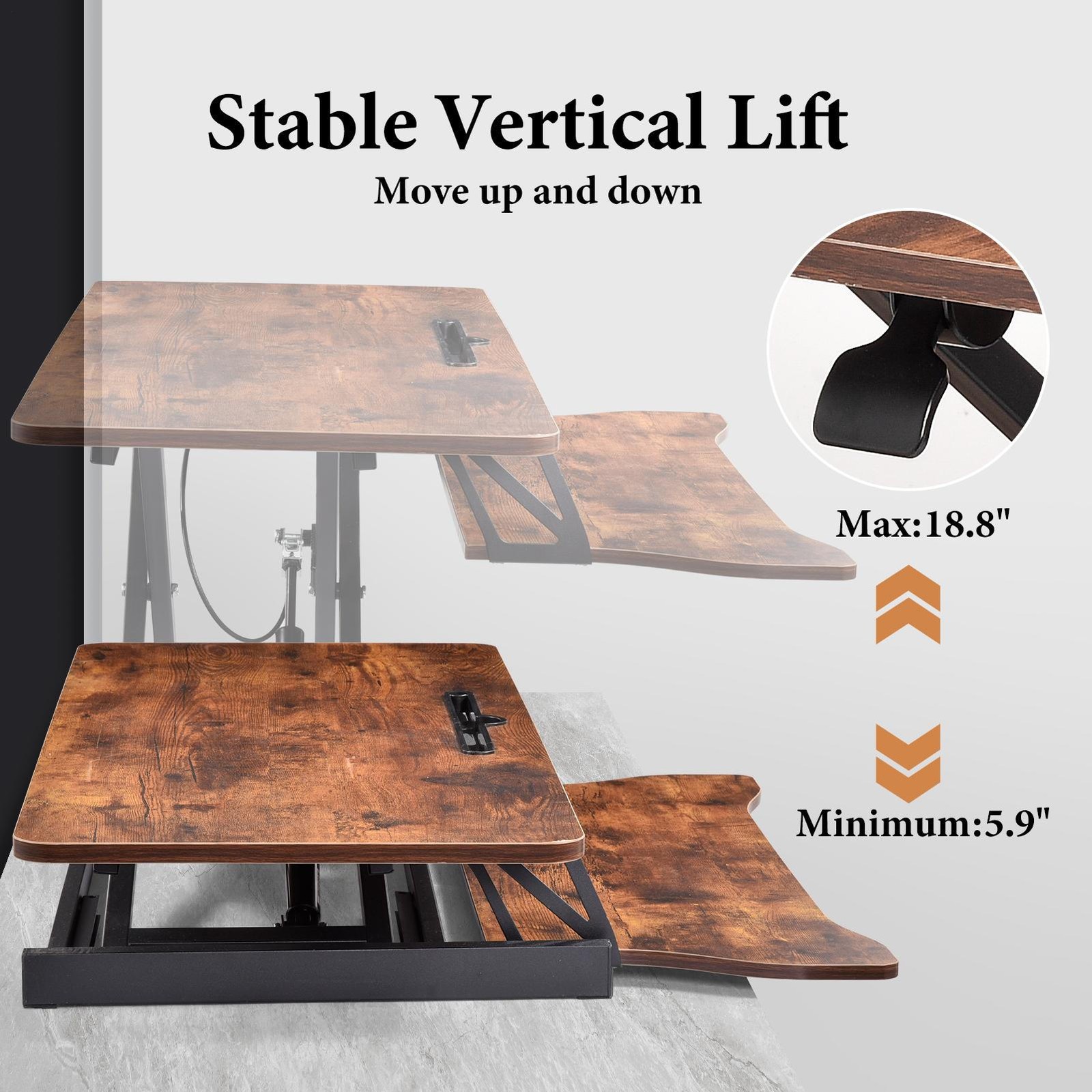 37" Home Office Desk Riser Adjustable Standing Desk Converter Adjustable