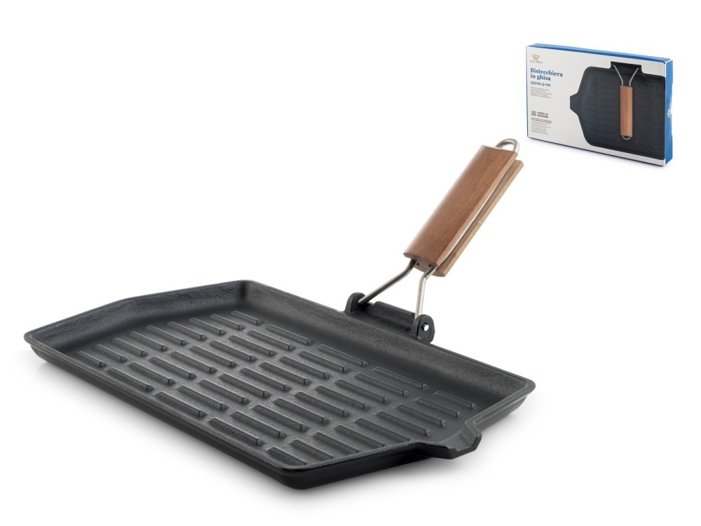 Royal Norfolk Enamel Cast Iron Rectangular Griddle With Folding Handle