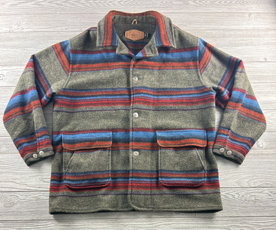 #ad Vintage Woolrich Wool Aztec Southwestern Blanket Jacket USA Chore Coat XL $58.65