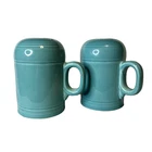 VTG Fiesta ware Salt and Pepper Shakers Set Rangetop Turquoise 4.5"