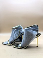 Nine West Reina Heeled Sandals Size 10M Gold Open Toe New in Box *