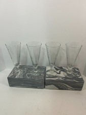 Princess House Etched Floral Crystal Glasses Set of 4.  Excellent condition.