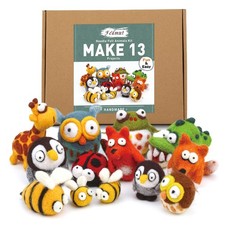 Needle Felting Kit - 13Pcs Needle Felting Kit for Beginners with Wool Roving,...