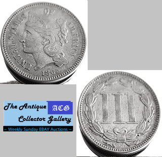 1865 US Phila Mint Copper Nickel Three Cent Piece🪙Civil War Era🪙🪙