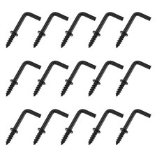 45Pcs l Shape Screw Hooks 1/2" Iron Screw-in Hooks, Black
