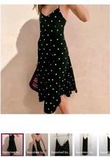 SEZANE MARGUARITA DRESS BLACK POLKA DOTS ECRU SIZE 36 