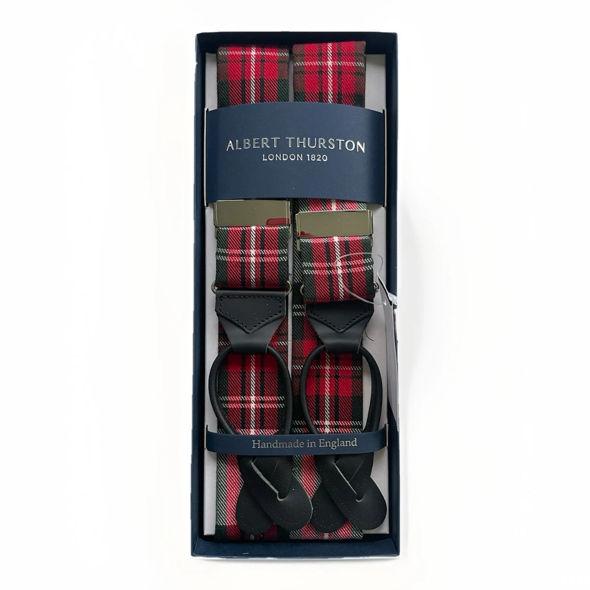 Bretelle terminali in pelle marrone Albert Thurston Box cloth - Italia