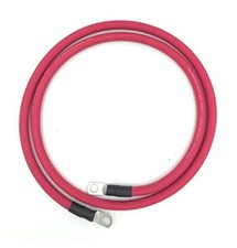 2 AWG Gauge Premium Battery Cables, Made in The USA, 1ft - 3/8" Lugs Red