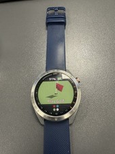 Garmin Approach S40 GPS Golf Smartwatch 47mm Silver Stainless Case Blue Band