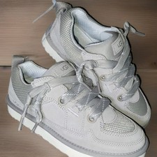 UGG Womens Lowmel Campfire Gray Suede Lace Up Low Top Sneaker Shoes Size 7