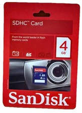 Sandisk SDHC Secure Digital High Capacity Card 4GB Camera and Camcorder HD/New