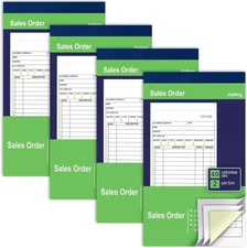 4 Pack Receipt Book, 4.17inx7.2in Receipt Book with Carbon Copies, 2-Part ...