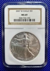 2007 W ~ Silver Eagle S$1 ~ NGC MS69 ~ #3081726-190