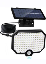 Outdoor Solar Motion Sensor 120° Wide-Angle Floodlight 6500K