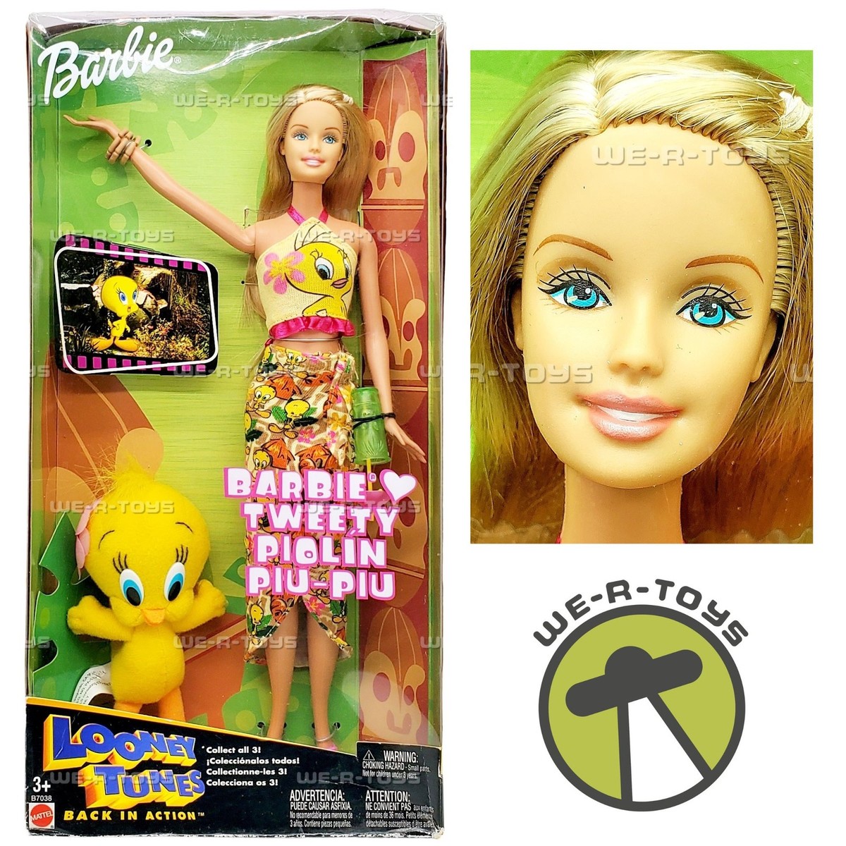 Barbie - Barbie♥ tweety♥ Barbie Loves Tweety Bird Looney Tunes Back in Action Doll