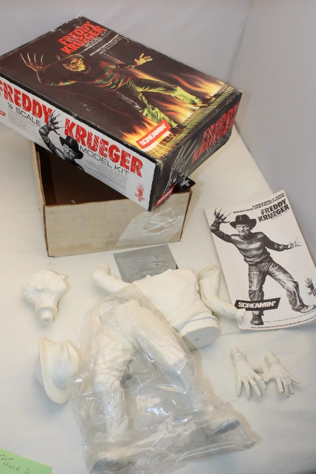 Vintage 1984 FREDDY KRUEGER 1/4 SCALE VINYL MODEL KIT SCREAMIN' Complete in Box - Image 2 of 3