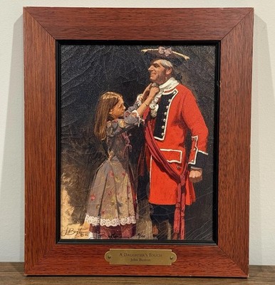 John Buxton  A Daughter s Touch  Signed Canvas Print 30/100 2002 Framed