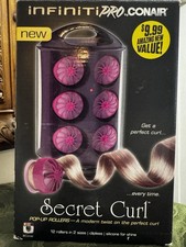 Conair InfinitiPRO Secret Curl Hot Rollers Set 12 w/ Indicator Light Purple Pink