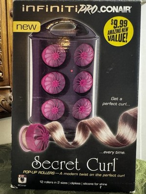 Conair InfinitiPRO Secret Curl Hot Rollers Set 12 w/ Indicator Light Purple Pink