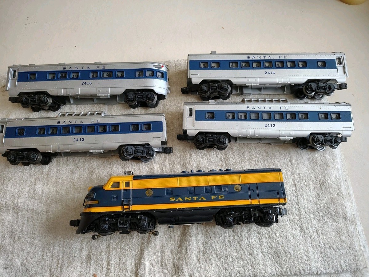 Lionel 2333 O Gauge Santa Fe Blue/Yellow F3 A Diesel Passanger Set