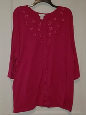 NWOT CJ Banks Long Sweater Pink/Fushia Size 3X #542