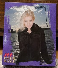Puzzle affiche 300 pièces Christina Aguilera 2000 scellé MB Hasbro 24x36 Y2K avec support