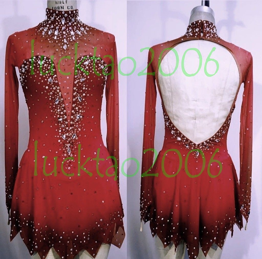 new style Figure Ice Skating Dress Gymnastics Dance dyeing Costume 80050