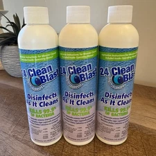 3 Bottles EUROFLEX 24 Clean Blast Steam Activator Disinfects 8oz ea NEW Sealed
