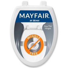 Mayfair Collins Slow Close Toilet Seat, Durable Plastic Seat with Extra Stabi...