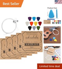 Versatile 5 Set Nylon Ukulele String Kit with Color-Coded Installation Picks