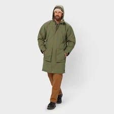 Men's Whaleback Waterproof Insulated Long Coat, Black & Green - SALE OF 50%.