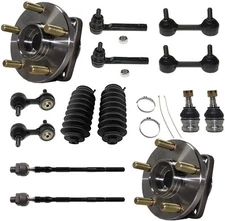 Detroit Axle 14pc Front Wheel Bearing & Hub Sway Bar Kit for 2005-2009 Su