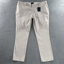 asos Mens Pants Beige Size 44x30 Tapered Linen Cotton Blend