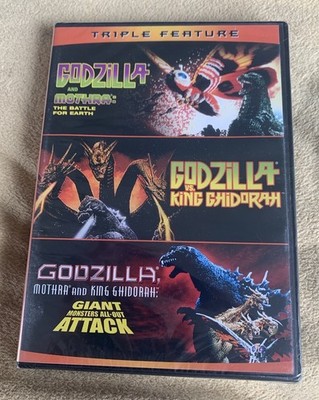 TRIPLE FEATURE GODZILLA Mothra King Ghidorah Japanese Monster