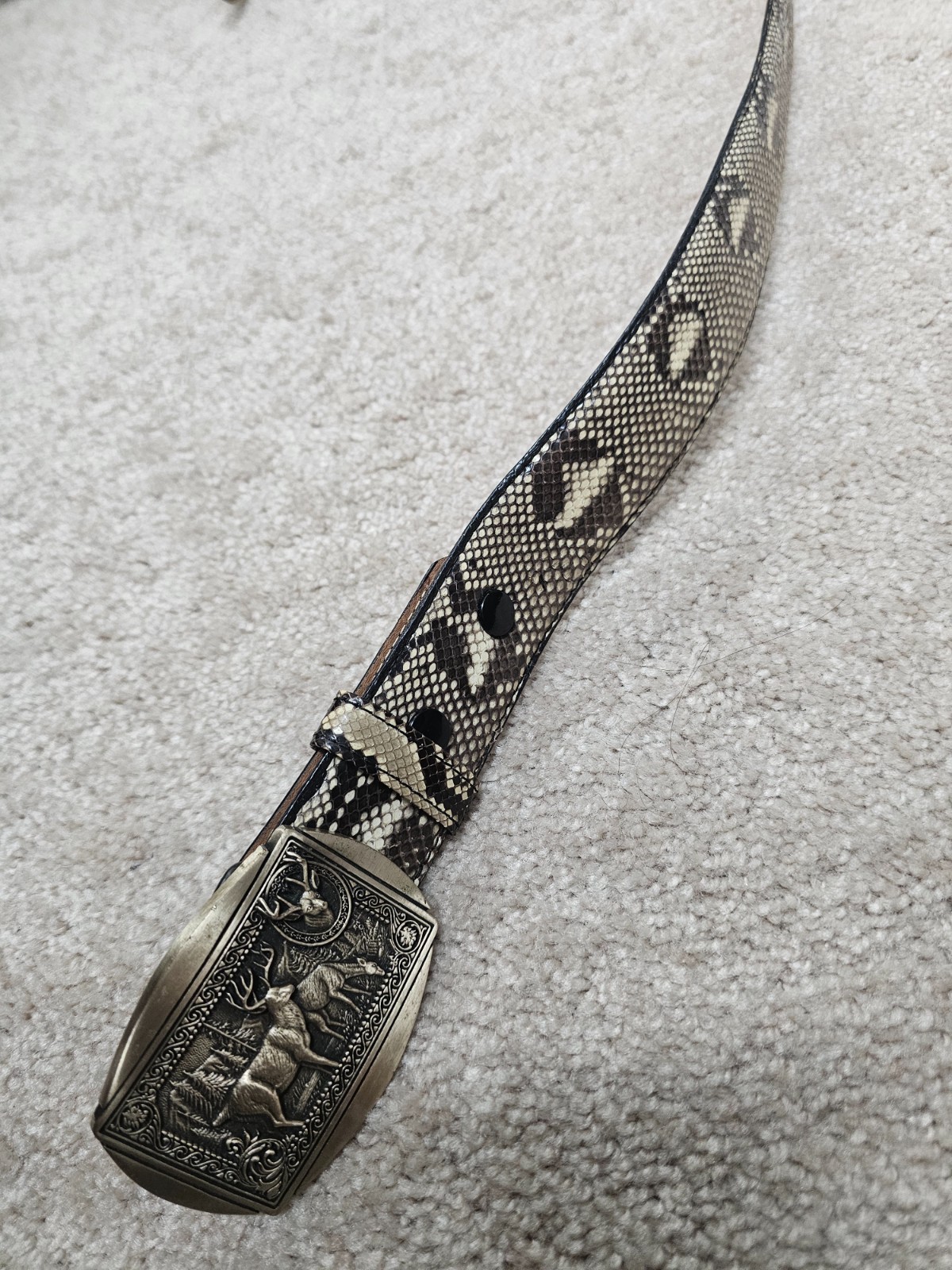 Ferrini Vero Pitone Python Snake Leather Belt + 2… - image 6