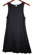 Old Navy Women Black Sleeveless Black Fit & Flare Dress Knee Length M Summer