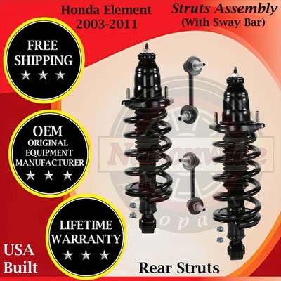 Monroe OEM Rear Struts W/ Sway Bar For 2003-2011 Honda Element Lifetime Warranty