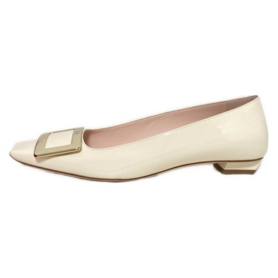 Auth Roger Vivier Belle Vivier patent leather ballerina RVW00700920D1P9997 White