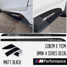 GLOSS BLACK SIDE STICKER SKIRT DECALS FOR BMW 4 SERIES F32 F33 F36 M PERFORMANCE