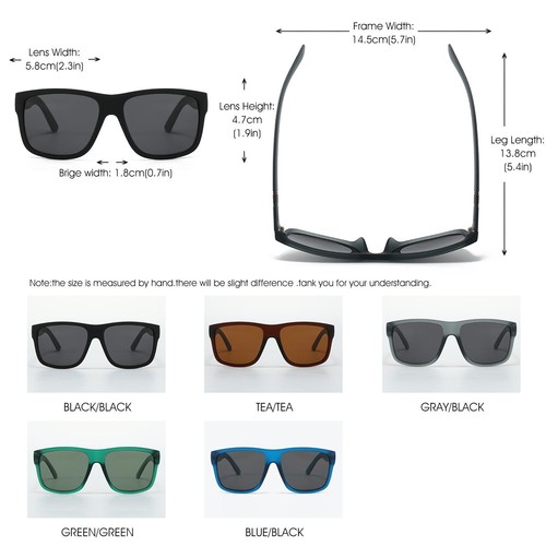 Occhiali da sole polarizzati oversize alla moda - Uv400 tonalità quadrate per uomo e donna - Foto 8 di 29