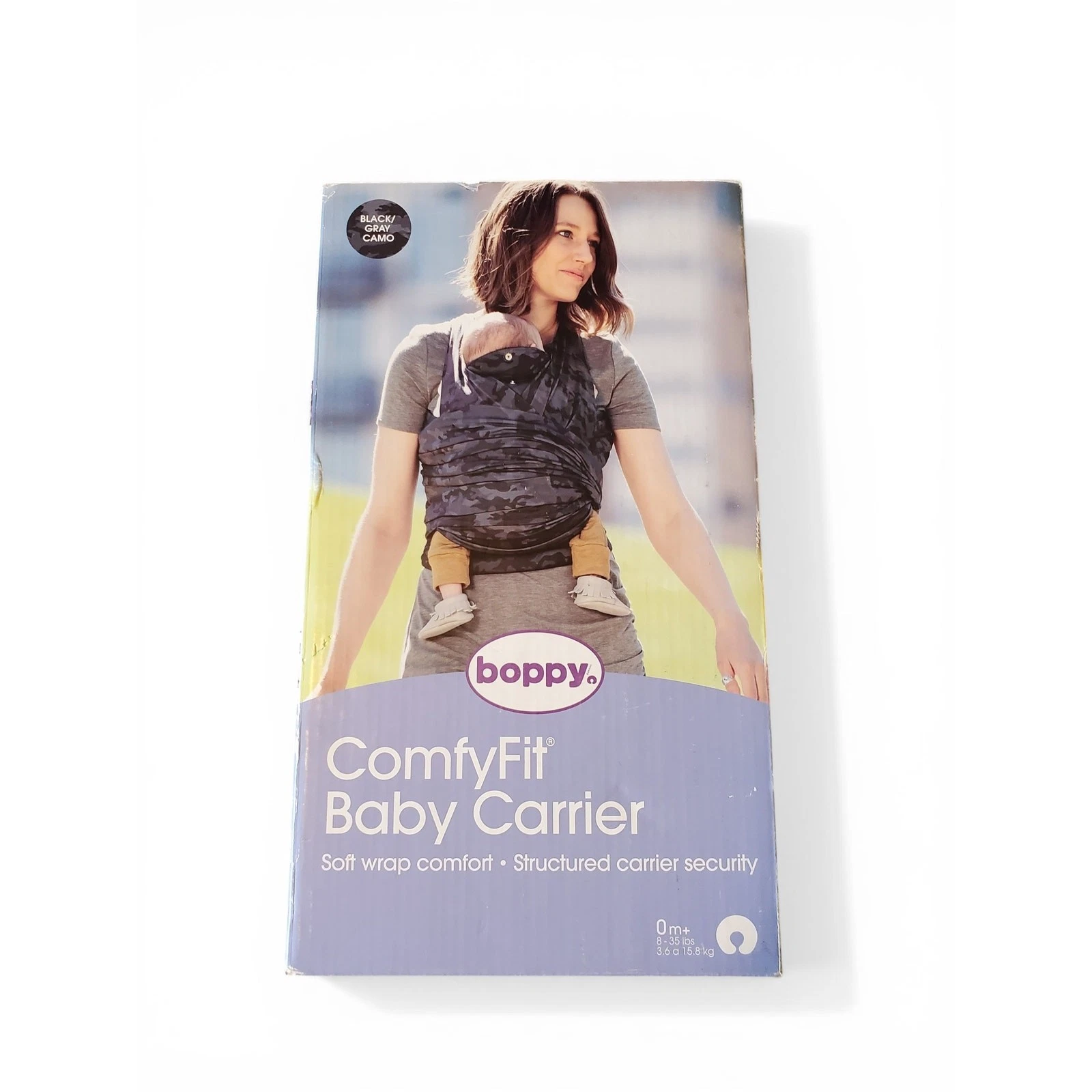 Boppy ComfyFit Hybrid Baby Carrier in the Black/Gray Camo