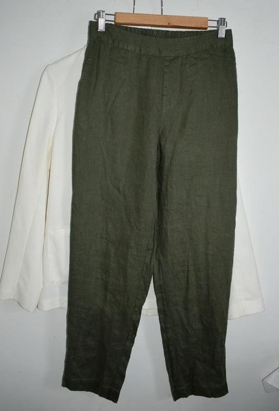 Women Mari Philippe Trousers Khaki Linen S