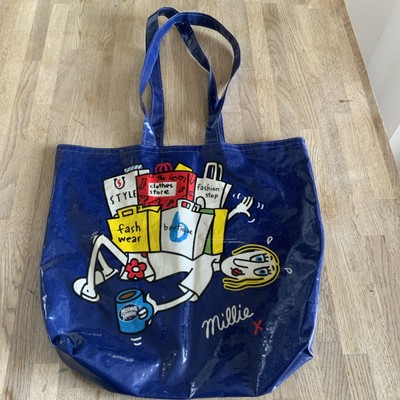 Vintage Shopper Baumwolle PVC Millie Maxwell House 90er Retro Einkaufstasche