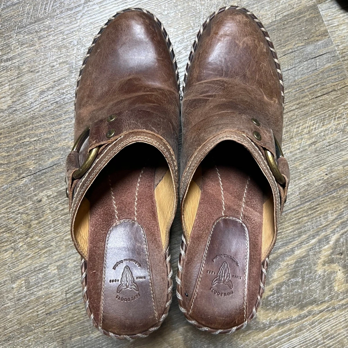 FRYE Serena Mule - Pantofole Donna Ispirazione Western, Zeppa Moderna In Pelle, Suola In Pelle Con Gomma Antiscivolo