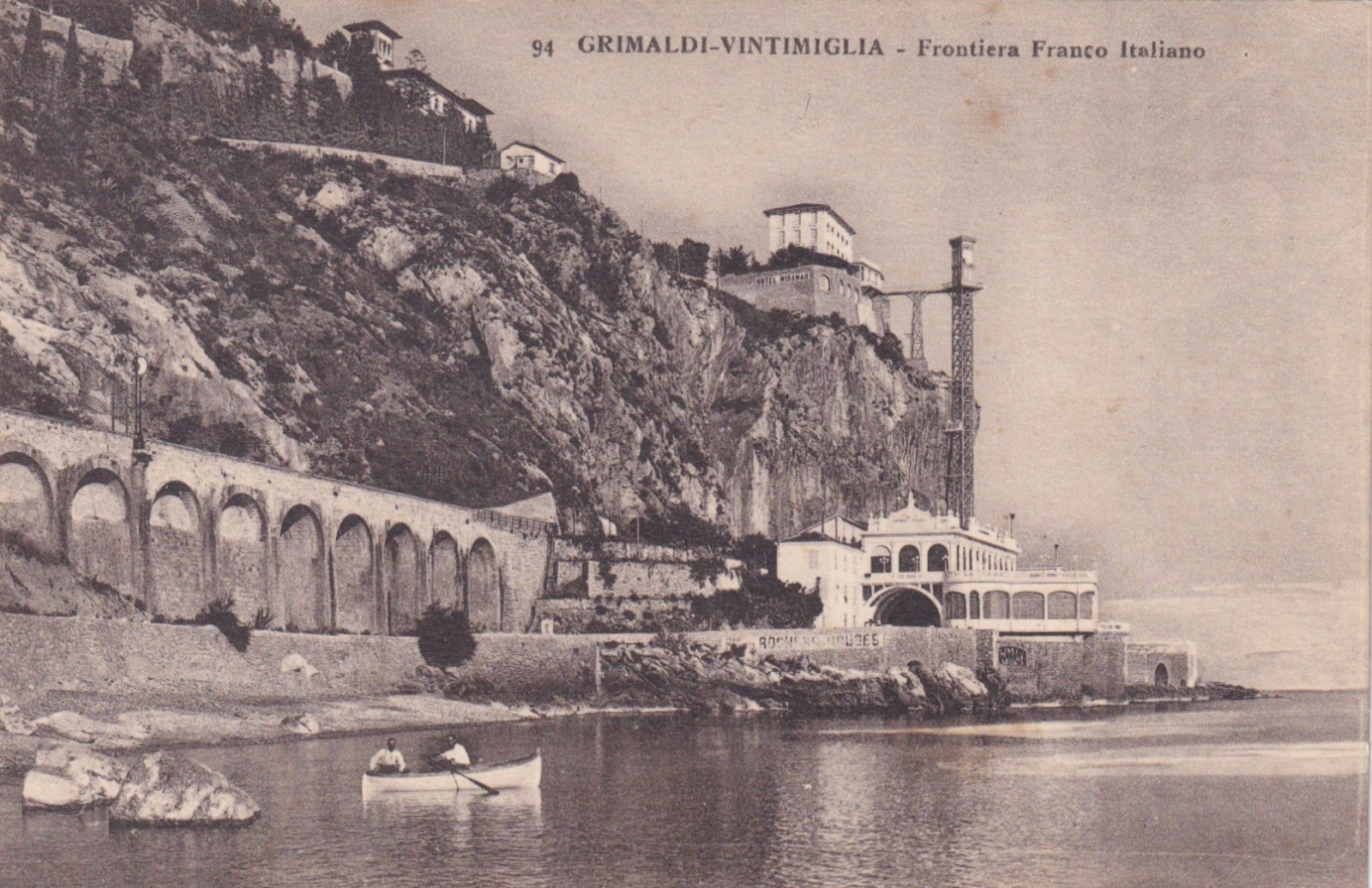 CARTOLINA DI IMPERIA ,GRIMALDI - VENTIMIGLIA - FRONTIERA FRANCO - ITALIANO